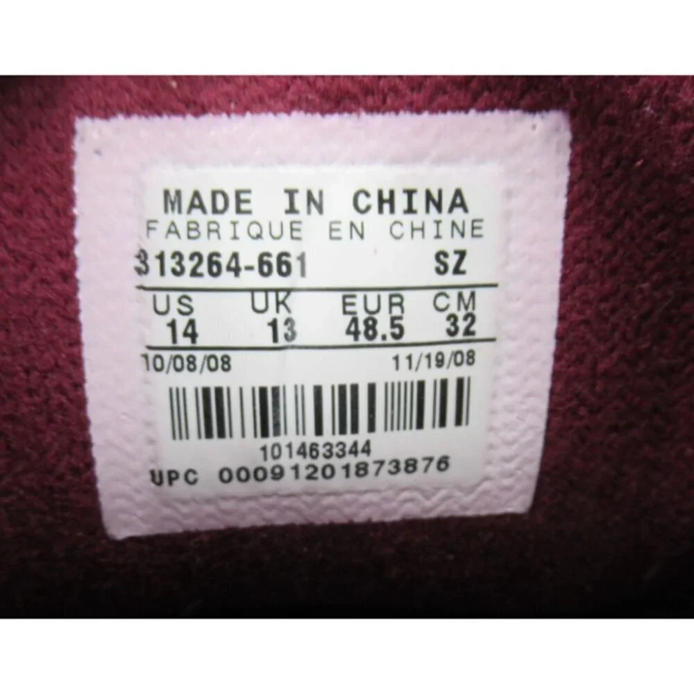 Nike Mad Jibe Burgundy 313264-211 Men Size 14 Boat Deck Shoe Leather Lace Up Red